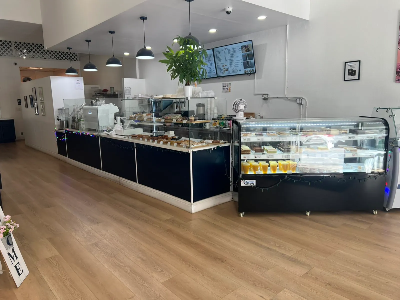 Wide counter view inside Paris Cafe near Civic Center in San Francisco