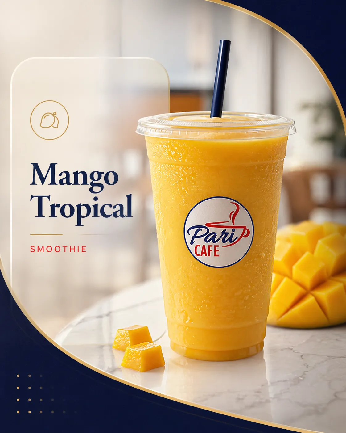 Mango Tropical smoothie at Paris Cafe San Francisco