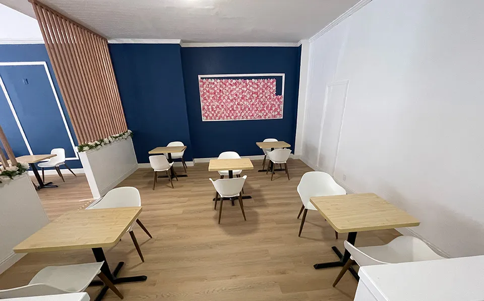 Seating area inside Paris Cafe San Francisco